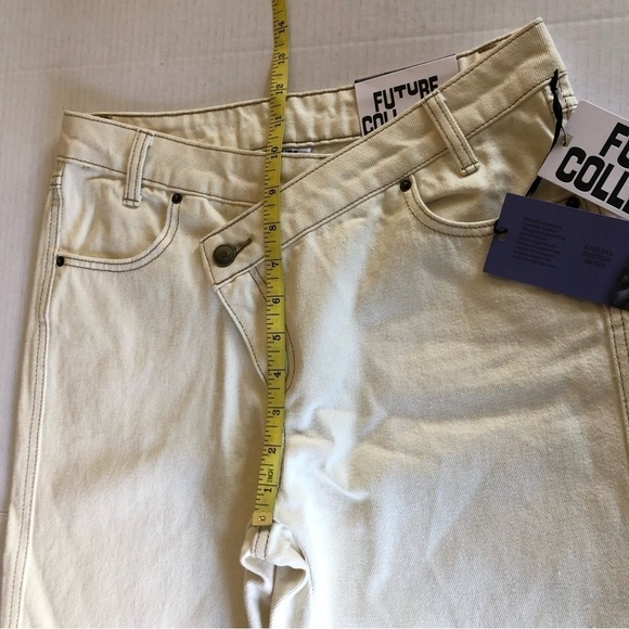 Kahlana Barfield Brown Future Collective High-Rise Overlap Waist Jeans Size 0 - Picture 12 of 14